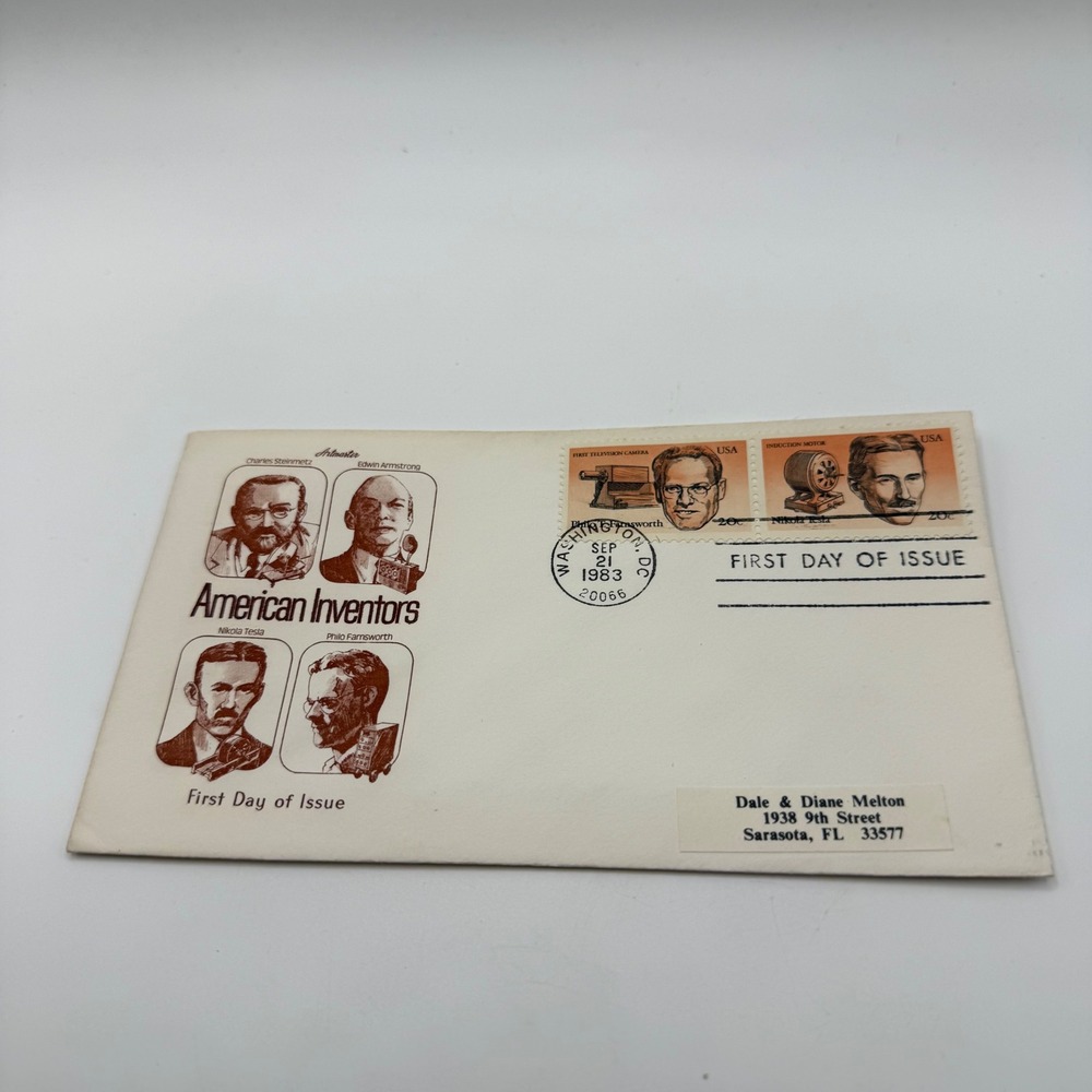 1983 Artmaster American Inventors First Day Cover Nikola Tesla Philo Farnsworth